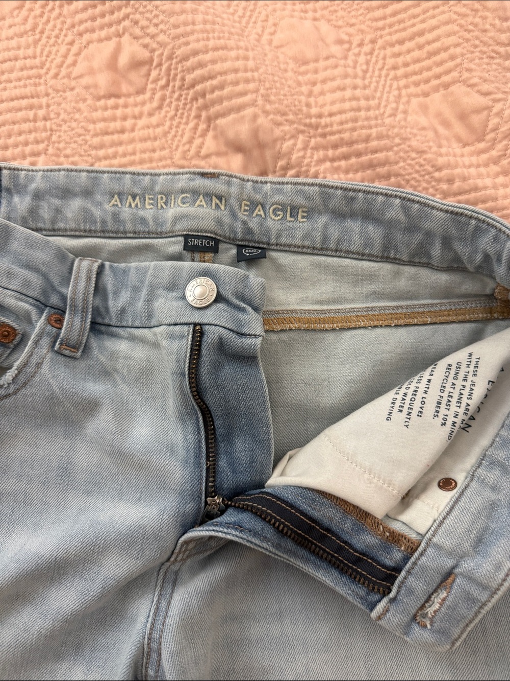 American Eagle Outfitters Light Blue High-Rise Stretch Jeans
